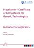 Practitioner Certificate of Competence for Genetic Technologists