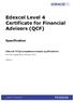 Edexcel Level 4 Certificate for Financial Advisers (QCF)