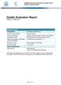 Quality Evaluation Report Version 1:7, June 2017