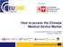 How to access the Chinese Medical Device Market