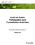 Audit of Public Participation and Consultation Activities. The Audit and Evaluation Branch