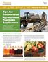 Tips for Commercial Agricultural Pesticide Applicators