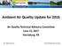 Ambient Air Quality Update for Air Quality Technical Advisory Committee June 15, 2017 Harrisburg, PA