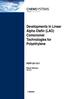 Developments in Linear Alpha Olefin (LAO) Comonomer Technologies for Polyethylene