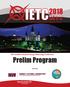 Prelim Program IETC.TAMU.EDU. The Fortieth Industrial Energy Technology Conference.