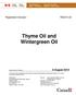 Thyme Oil and Wintergreen Oil