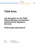 TSGB Rules. Job description for the TSGB General Manager and Assistant (Administrative Regulatory Services) STAR project deliverable 9