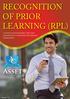 RECOGNITION OF PRIOR LEARNING (RPL)