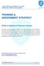 TRAINING & ASSESSMENT STRATEGY