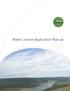 Water Licence Application Manual