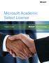 Microsoft Academic Select License. Program Guide