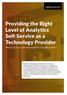 Providing the Right Level of Analytics Self-Service as a Technology Provider