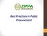 Best Practices in Public Procurement