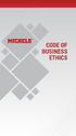 CODE OF BUSINESS ETHICS