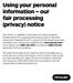Using your personal information our fair processing (privacy) notice