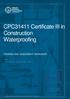 CPC31411 Certificate III in Construction Waterproofing