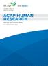ACAP HUMAN RESEARCH Approval and Conduct Guide For students and staff