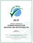 Sept 8, 2017 INDUSTRIAL AND INSTITUTIONAL CLEANING PRODUCTS, GS-37 1 GS-37 GREEN SEAL STANDARD FOR