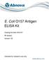 E. Coli O157 Antigen ELISA Kit