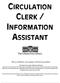 CIRCULATION CLERK / INFORMATION ASSISTANT