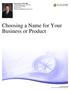 Choosing a Name for Your Business or Product