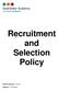 Recruitment and Selection Policy