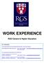 WORK EXPERIENCE. RGS Careers & Higher Education