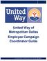 United Way of Metropolitan Dallas Employee Campaign Coordinator Guide