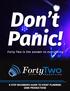 Don t Panic! Forty Two is the answer to ever ything. 8 STEP BEGINNERS GUIDE TO EVENT PLANNING (AND PRODUCTION)