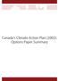 Canada s Climate Action Plan (2002): Options Paper Summary