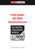 PTM PLANT ISO 9001 Quality Manual Certification No