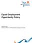 Equal Employment Opportunity Policy. CATEGORY: People THIS POLICY APPLIES TO: All RW Board Members, Employees and Volunteers
