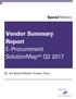 Vendor Summary Report E-Procurement SolutionMap SM Q2 2017