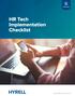 WHITE PAPER HR Tech Implementation Checklist