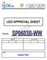 Drawing No. Date Page SP0603B-2W-05I 2009/1/20 1/11 LED APPROVAL SHEET. PDF Trial. Part No: NOTE : Green Part