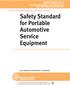 Safety Standard for Portable Automotive Service Equipment
