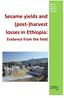Sesame yields and (post-)harvest losses in Ethiopia: