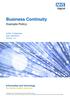 Business Continuity. Example Policy. Author: A Heathcote Date: 24/05/2017 Version: 1.0