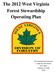 The 2012 West Virginia Forest Stewardship Operating Plan