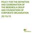 Policy for the Definition and Coordination of the Iberdrola Group and Foundations of 20/10/15