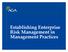 Establishing Enterprise Risk Management in