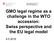 GMO legal regime as a challenge in the WTO accession: Swiss perspective and the EU legal model