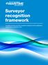 Surveyor recognition framework. An outline of surveyor and other recognition categories, and the qualifications and experience expected for each.