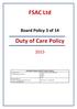 FSAC Ltd. Duty of Care Policy