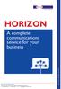 HORIZON. A complete communications service for your business.   Network Solutions