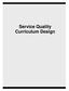 Service Quality Curriculum Design