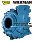 WARMAN. Series A, Type T and L Slurry y Pumps