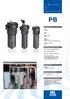 PRESSURE FILTERS. BYPASS VALVE Setting: 600 kpa (6 bar) ± 10% WORKING TEMPERATURE From -25 to +110 C