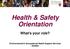 Health & Safety Orientation