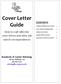Cover Letter Guide CONTENTS. How to craft effective cover letters and other job search correspondences